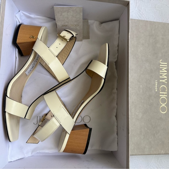Jimmy Choo Jin Square Toe Sandals 45 mm size 37. - Picture 9 of 17